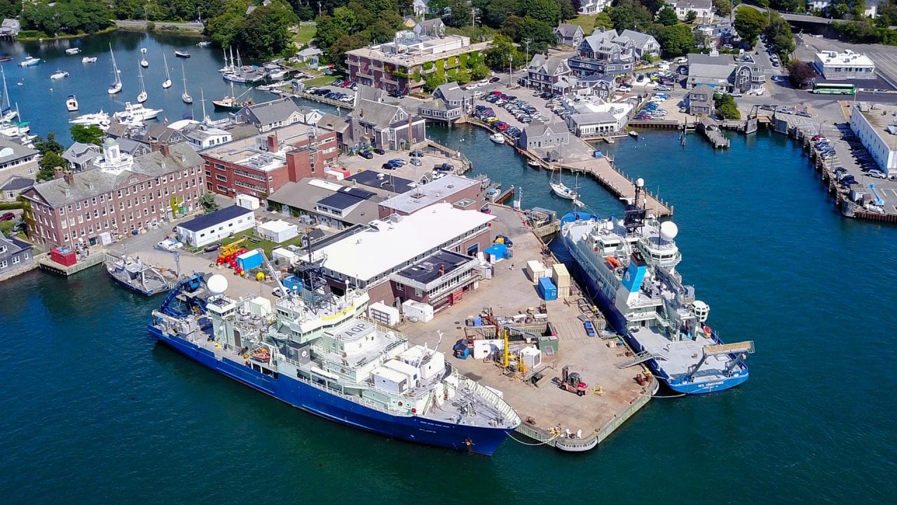 Aerial view of WHOI village campus